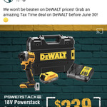DeWalt Powerstack Impact Driver Kit $239 @ Bunnings Trade (PowerPass Required)
