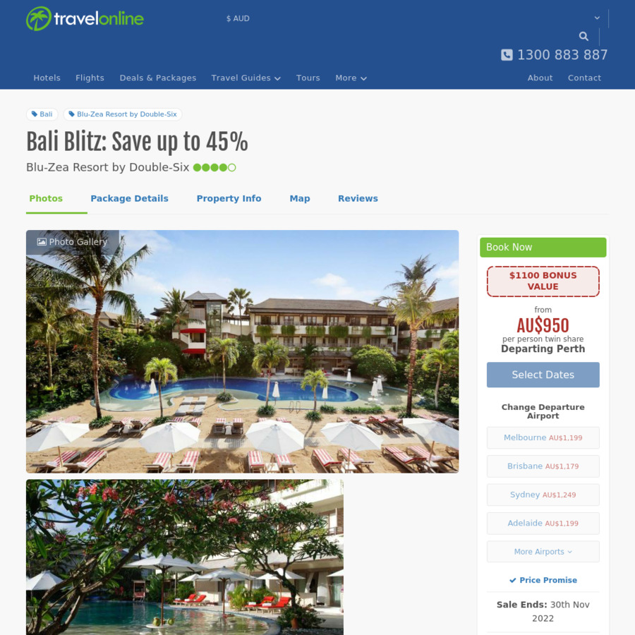 Bali Holiday 45 off 5 Nights, Flights, Breakfast & Bonus Offers Valued 1,100 from 950pp