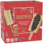 Coles Gingerbread Vienna Sticks 5-Pack 285ml or Santa Pops 4-Pack 240ml Ice Creams $2.75 @ Coles