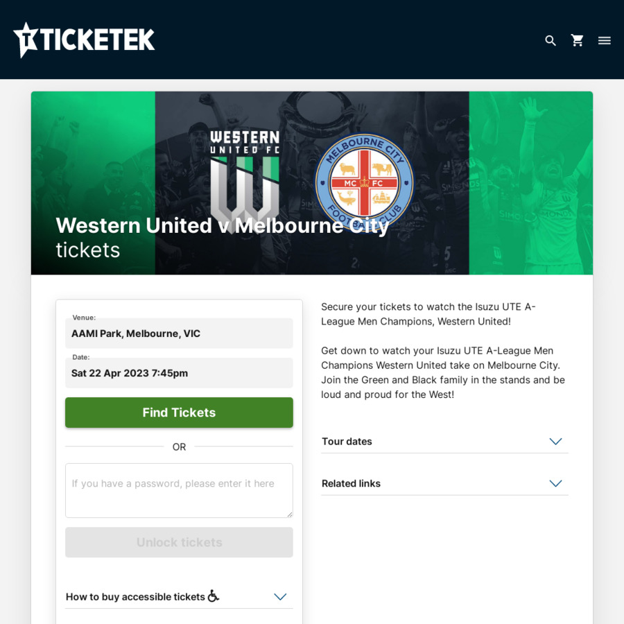 [VIC] Free GA Tickets to ALeague Western United Vs Melbourne City (7