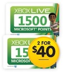 Dick Smith - Xbox 360 Live 1500 Points Card - 2 FOR $40.00