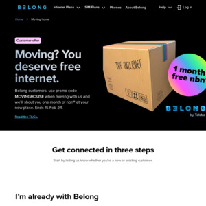 1 Month Free nbn for Moving & Existing Belong nbn Customers @ Belong