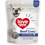 Love'em Air Dried Beef Liver 200g $7.49 + Delivery ($0 to Major Areas with $49 Spend) @ Pet Circle