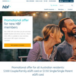 Join New Single/Couple Hospital & Extras Health Cover, Get Bonus $150/$300 Gift Card after 31 Days @ HBF