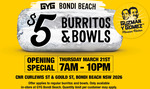 [NSW] $5 Burritos & Bowls @ Guzman y Gomez (Bondi Beach)