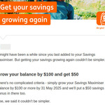 Increase Your ING Savings Maximiser Balance by $100 by May 31 and Get $50 Bonus @ ING