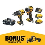 Dewalt 18V XR 2-Piece 5.0Ah Compact Combo Kit DCZ2050P2T-XE + $50 eGift Card - $399 Delivered / C&C / in-Store @ Bunnings