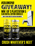 Win 1 of 3 PlayStation 5 Consoles from Solo Energy and Spar