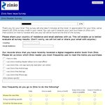Free $10  ($5 x2) Zinio Credit (Digital Magazine) for Completing a 1 Minute Survey