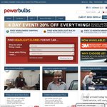 Powerbulbs 20% off Storewide + FREE Shipping