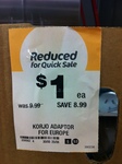 Travel Adaptor for USA / Europe / Great Britain $1 (was $9.99) @ Woolworths Carlton, VIC
