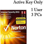 Norton Internet Security 2013 (Active Key Only - 1 User/3 PCs) $8 with Free Delivery