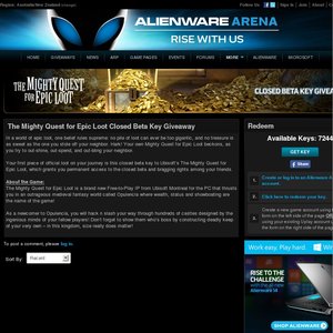 The Mighty Quest For Epic Loot Closed Beta Key Giveaway Alienware Arena Pc Ozbargain