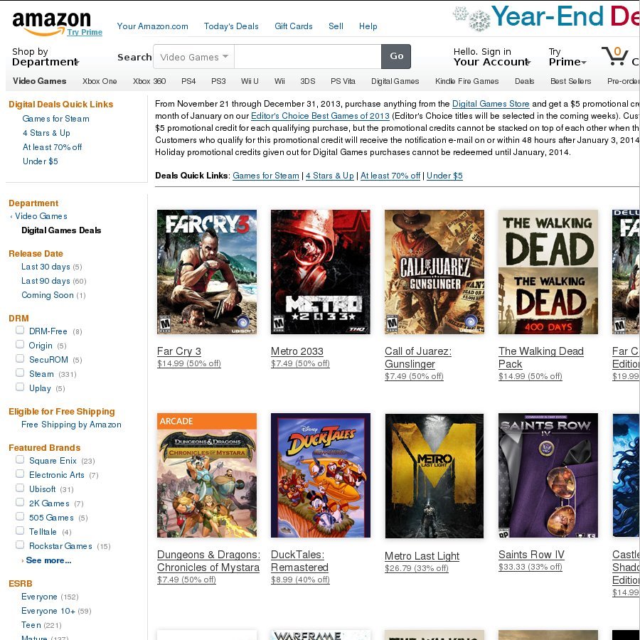 5 FREE Credit to Spend on Editor's Choice Games of 2013 for Purchasing