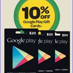 10% off Google Play Gift Cards at Woolworths (Starts 09/04)
