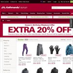 Extra 20% off Clearance Items KATHMANDU Thermals, Camping Beds etc Long Weekend Only