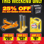 Repco Weekend Deals - 5L Shell HX5 $9.99, 25% off Batteries + More