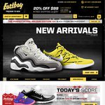 Eastbay 20% off Orders $99 or More + 11% Rebate from Ebates.com (28.8% Total Discount)