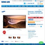 Samsung UA40H6400 40" FHD Smart 3D LED 100Hz TV $605 Pick Up @ Bing Lee