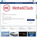AmEx OFFERS - Spend $200 or More, Get $40 Back @ HOTELCLUB