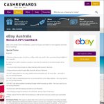 Cashrewards: 5.0% Cashback @ eBay Aus Sitewide