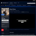 Mad Max (PS4) for $30.95 on PS Store ($20.95 for PS+)
