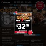 $5.95 Extra Value, $7.45 Traditional, $7.50 Chef's Best Pizzas + More - Pick up @ Domino's Selected Stores 