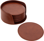Vegan/Faux Leather Coasters - Set of 10 + Holder $35 (Was $75, over 50% off) @ The Leather Menu Factory