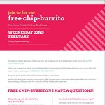 Salsa's Geelong Vic - Free Chip Burrito on Wed 22 Feb (2000 To Be Given Away)