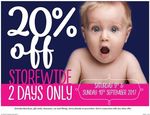 Take 20% off Storewide Online and in-Store @ Baby Bunting (Saturday / Sunday)