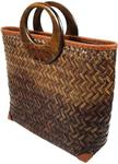 Dark Brown Wooden Handles Straw Bag $76 (20% off) + Free Shipping @ Wicker Tote