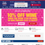 10% off Wine When You Spend $100 Using Click and Collect @ First Choice Liquor Online [One Day Only]