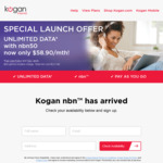Kogan Internet NBN - Nbn50 Unlimited Data, No Contract - $58.90/Month