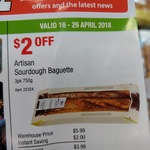 Artisan Sourdough Baguette 3 Pack 750g $3.99 @ Costco (Membership Required)