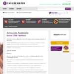 Amazon AU: 5% Cashback (Was from 1%) via Cashrewards