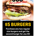 [WA] Jus Burgers : Buy 1 Burger, Get 2nd for $5 (Mon-Wed)