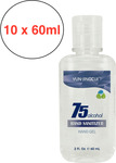 10 x 60ml Hand Sanitiser 75% Alcohol $34.50 + $9 Delivery @ HC Products Group