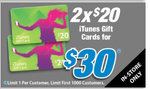 2x $20 iTunes Gift Cards for $30 (25% off) at WOW (In-Store Only)