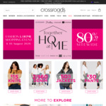 Up to 80% off Sitewide - Prices from $5 | Free Delivery over $80 @ Crossroads Fashion