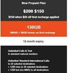 Boost Mobile Prepaid Recharge Offer for Existing Customers: 130GB Data, Unlim Call/TXT for 12 MO's for $150 or $170 (Was $200)