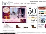 25% off at Betts Online and in Store
