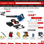 Bosch 0.615.990.m9x 18V 2x 5.0Ah + Charger, Blower Combo Kit $249 Delivered @ Sydney Tools, Total Tools & Electroweld