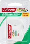 50% off Colgate Total Mint Waxed Dental Floss 100m $4 ($3.60 S&S) + Delivery ($0 with Prime/ $39 Spend) @ Amazon AU