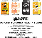 October Bonanza Beer Pack - 48x 375ml Cans $159.95 Shipped (RRP $272) @ Dad & Dave's Brewing