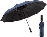 12 Ribs Windproof Travel Folding Golf Umbrella Auto Open Close Button (Navy) $16.54 + Delivery ($0 with Prime) @ Shodeeko Amazon