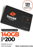 Boost Mobile $200 Prepaid SIM Starter Pack $180 (New Customers Only) Delivered @ Boost Mobile (Price Beat $171 @ Officeworks)