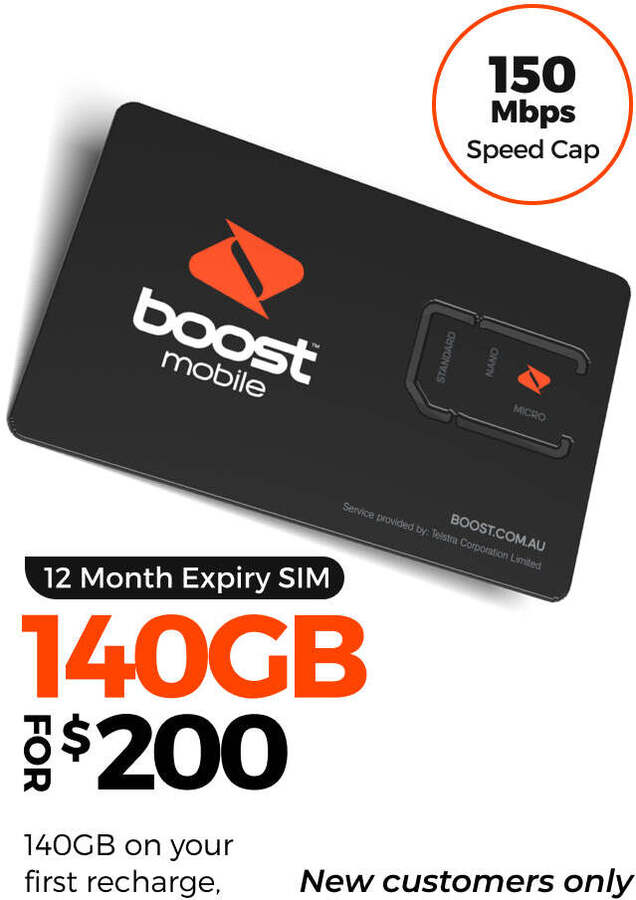 Boost Mobile 200 Prepaid SIM Starter Pack 180 (New Customers Only) Delivered Boost Mobile