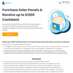 [VIC, NSW, QLD] $1200 Cashback after You Compare and Purchase Solar Panels/Solar System via Econnex Comparison
