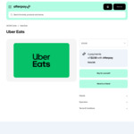 $5 Bonus on $50 Uber Eats, DoorDash & BCF Gift Card @ Afterpay