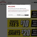 $8 ($10 NZD) Printed T-Shirts, $12 ($15 NZD) Polos, $16 ($20 NZD) Short Sleeve Shirts. $4 Shipping or Free Orders > $50